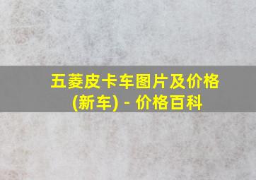 五菱皮卡车图片及价格(新车) - 价格百科